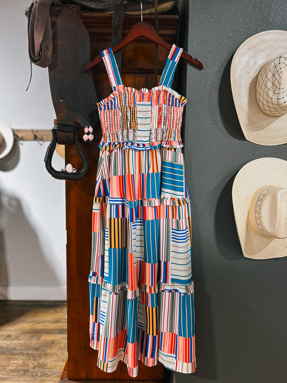 The Tillie - Smocked Tiered Striped Maxi Dress