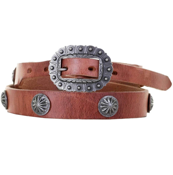 Double J Harness Leather Concho Belt