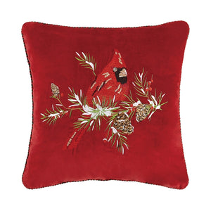 Holiday Cardinal Velvet Pillow