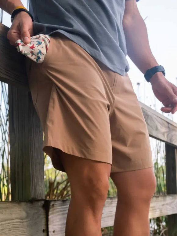 Men's Burlebo Everyday Shorts - Desert Tan (All Over Duck Pocket)