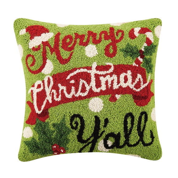 Merry Christmas Y'all Hook Pillow