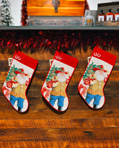Cowboy Santa Needlepoint Stocking