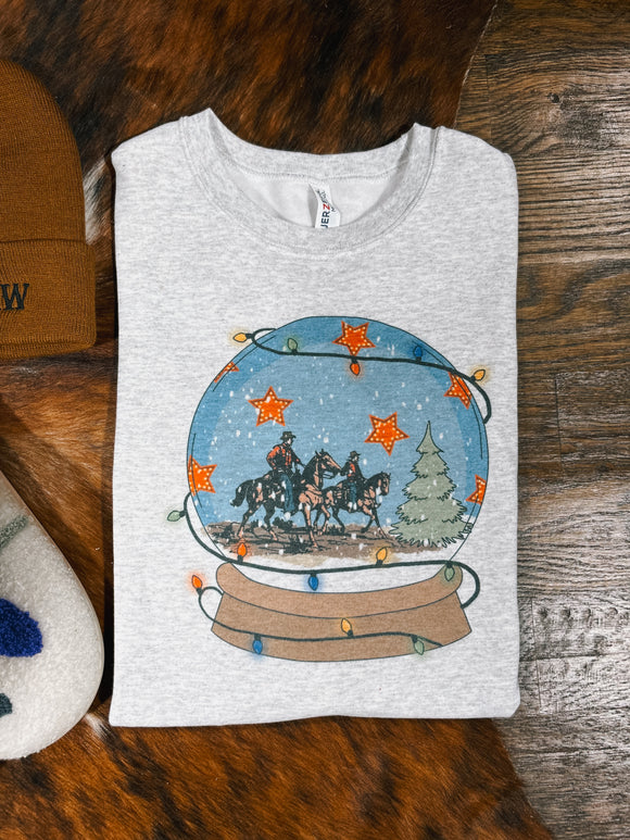 Country Christmas Snow Globe Pullover