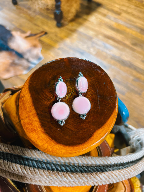 Pink Conch Drop Earrings