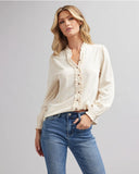 The Scout - Off White Ruffled Button-Down Blouse