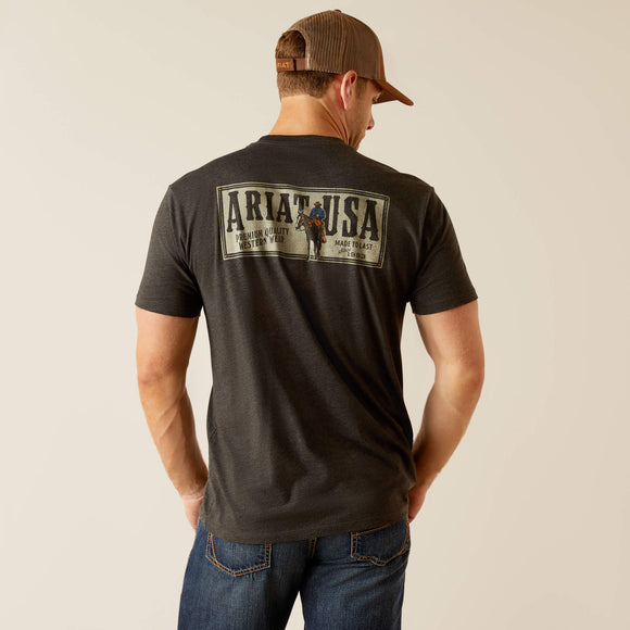 Men's Ariat Rider Label T-Shirt - Charcoal Heather