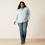 Ariat Women's Blues Pearl Snap Top - Bleached Chambray