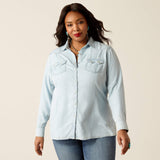 Ariat Women's Blues Pearl Snap Top - Bleached Chambray