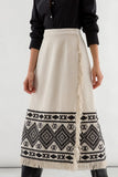 The Greer - Embroidered Wrap Midi Skirt