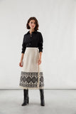 The Greer - Embroidered Wrap Midi Skirt