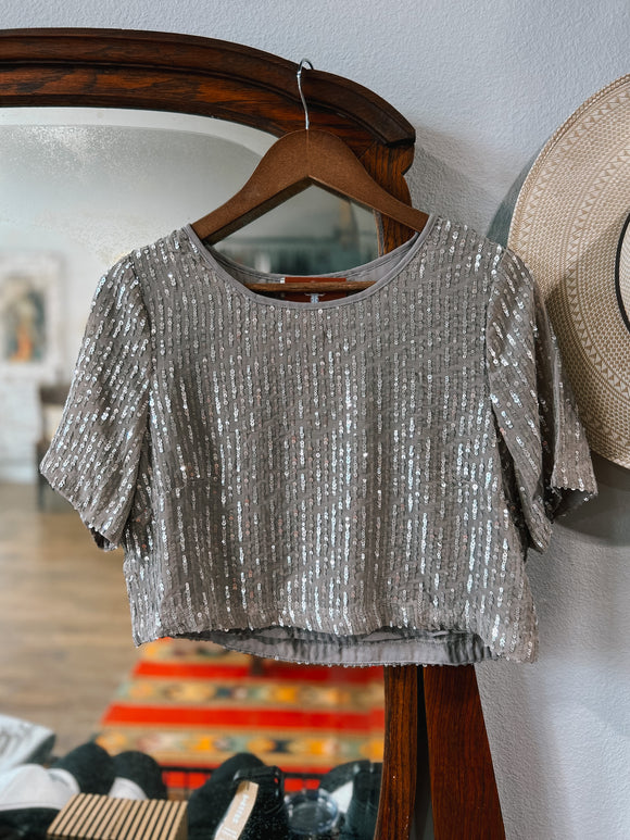 Lonesome Dove Shimmer Crop Top