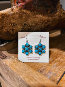Something Blue - Turquoise Flower Earrings