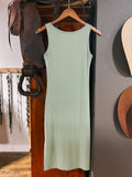 Out of the Chutes - Olive Midi Dress