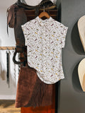 Fields of Horses Button Down Blouse