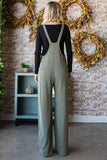 The Rita - Ribbed Overall Jumpsuit (Sage/Black/Brown)