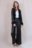 The Rogue - High Waisted Wide Leg Faux leather Carpenter Pants