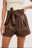 The Parker - Pleather High Waisted Shorts