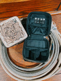 Vintage Cowgirl Tooled Mini Travel Jewelry Case