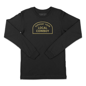Support Your Local Cowboy Long Sleeve - Black Heather