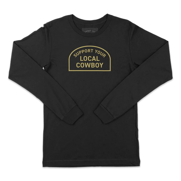 Support Your Local Cowboy Long Sleeve - Black Heather